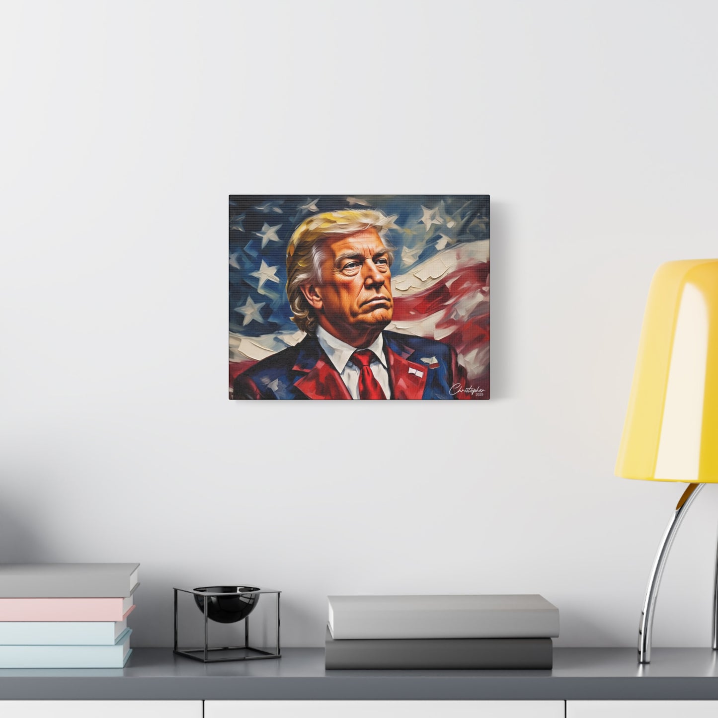 Patriotic Canvas Art, Stretched Wall Decor, Home Office, Gifts for Republicans, Political Enthusiasts, Americana Artwork