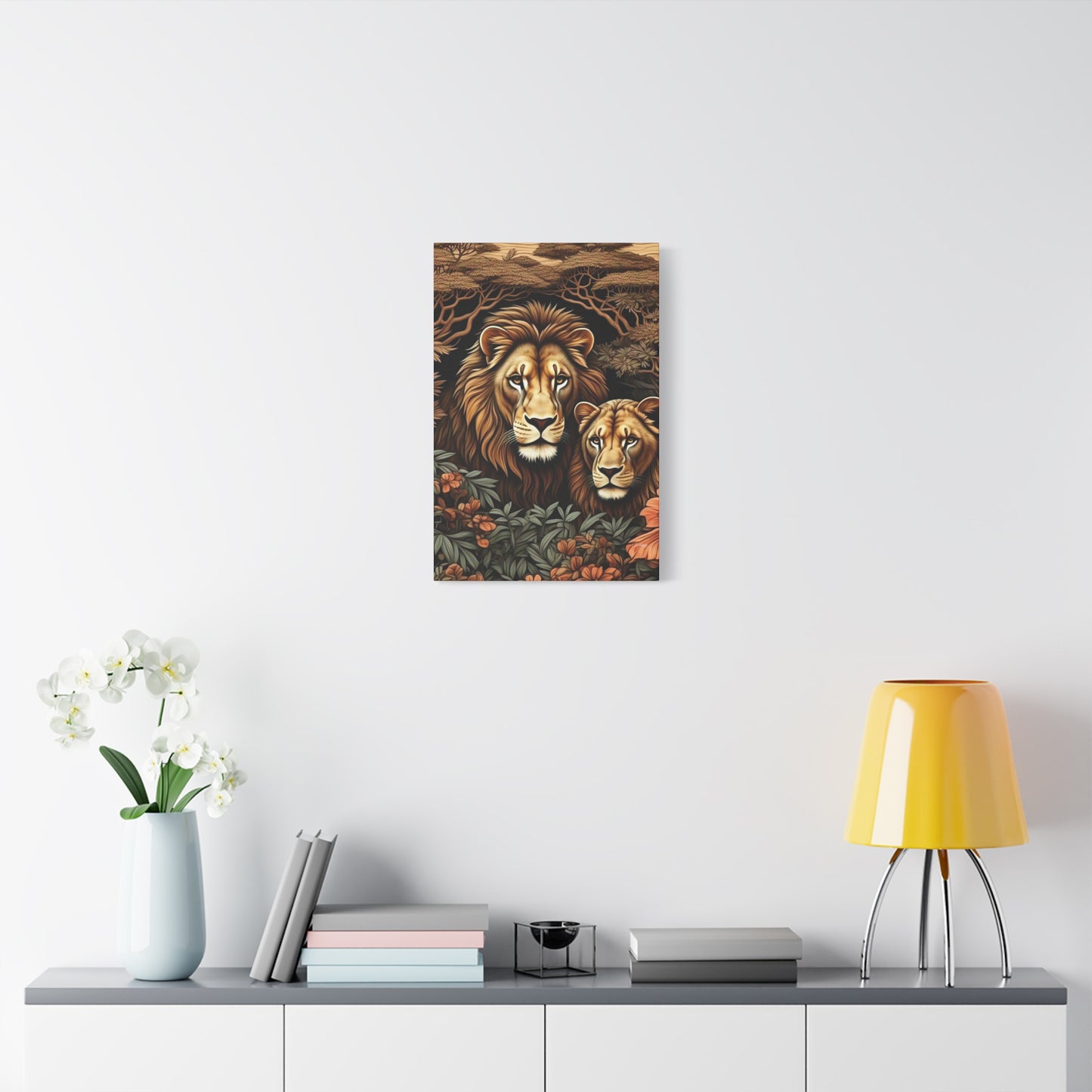 Majestic Lion Family Canvas Wall Art, Animal Lovers Decor, Wildlife Home Accent, Gift for Nature Enthusiasts, Meaningful Family Art