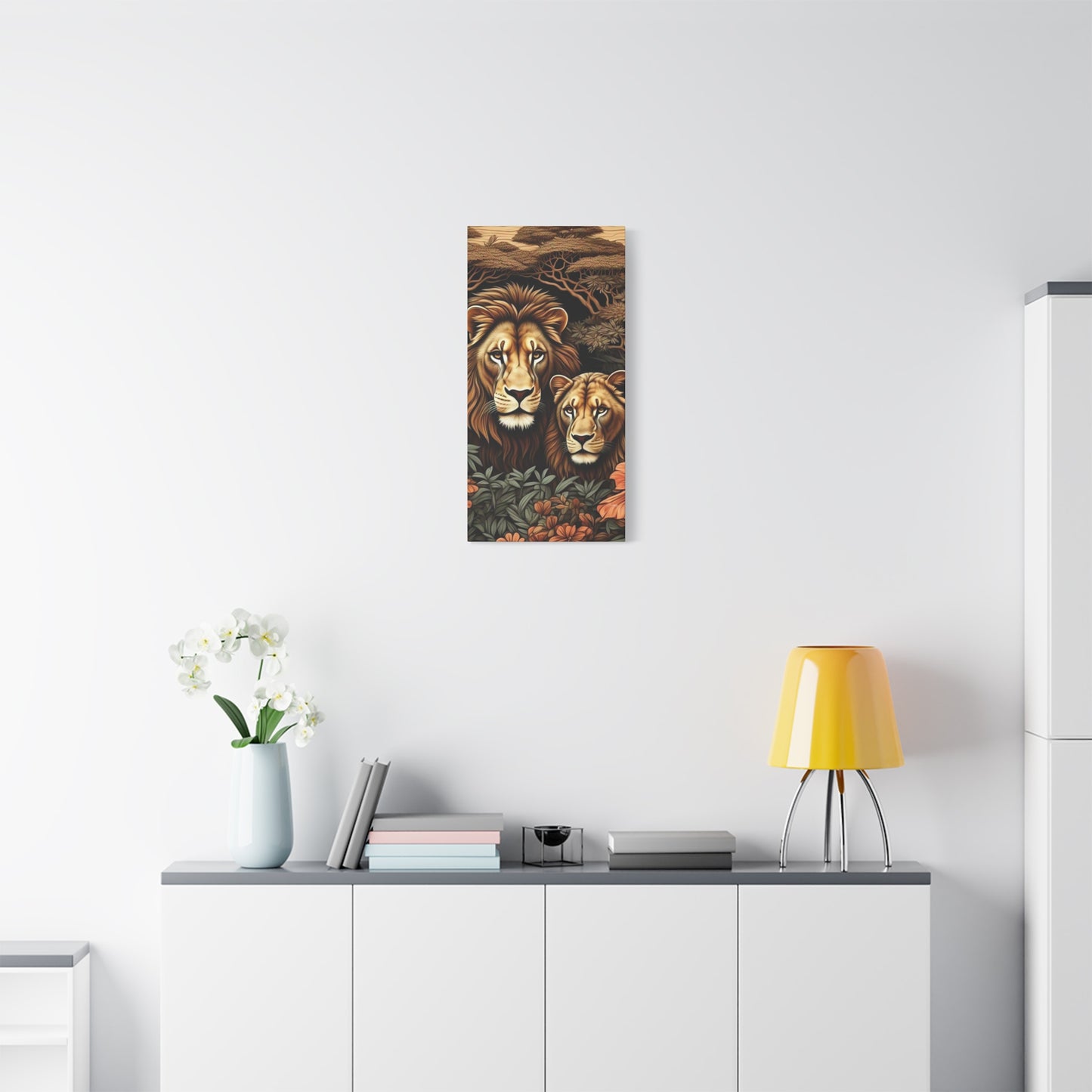 Majestic Lion Family Canvas Wall Art, Animal Lovers Decor, Wildlife Home Accent, Gift for Nature Enthusiasts, Meaningful Family Art