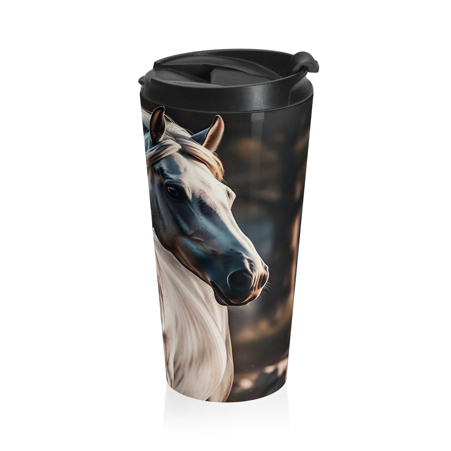 Elegant Horse Stainless Steel Travel Mug, Equine Gift for Horse Lovers, Coffee Cup, Horse Decor, Unique Travel Mug