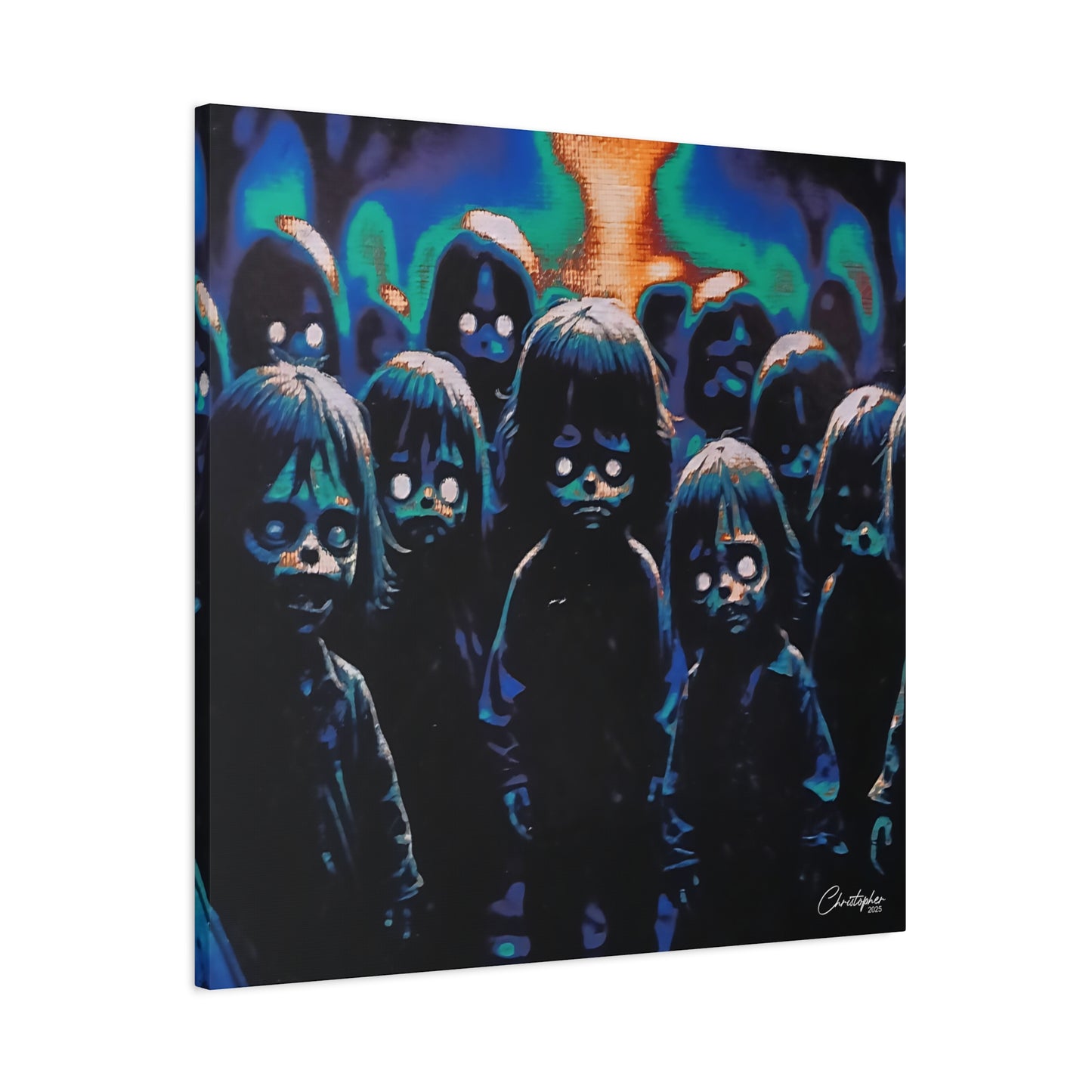 Original Laser Engraved Art, Full Wrapped Edges, Matte Canvas, Stretched, 1.25"