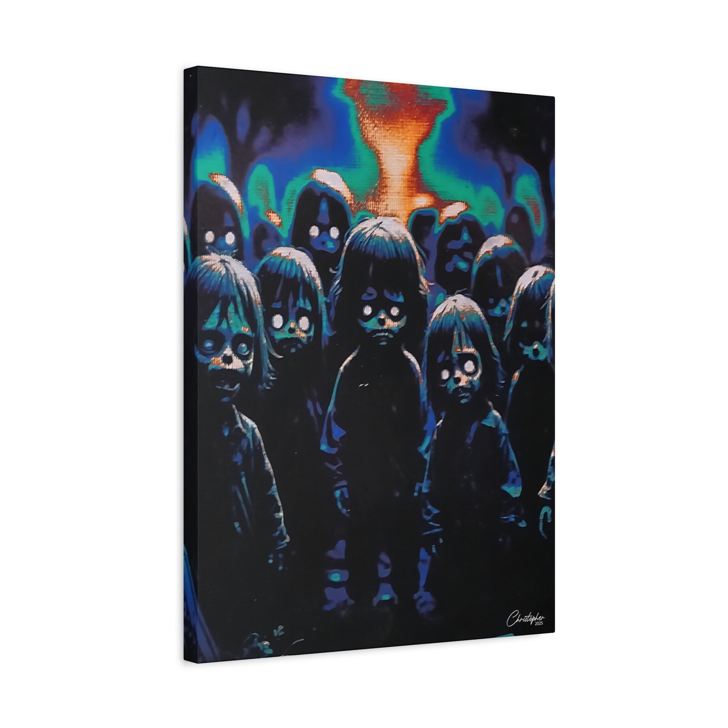 Original Laser Engraved Art, Full Wrapped Edges, Matte Canvas, Stretched, 1.25"