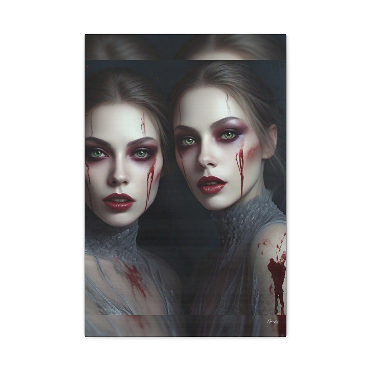 Spooky Art Canvas Print, Matte Canvas, Stretched Wall Decor, Gothic Home Decor, Halloween Art, Unique Gift