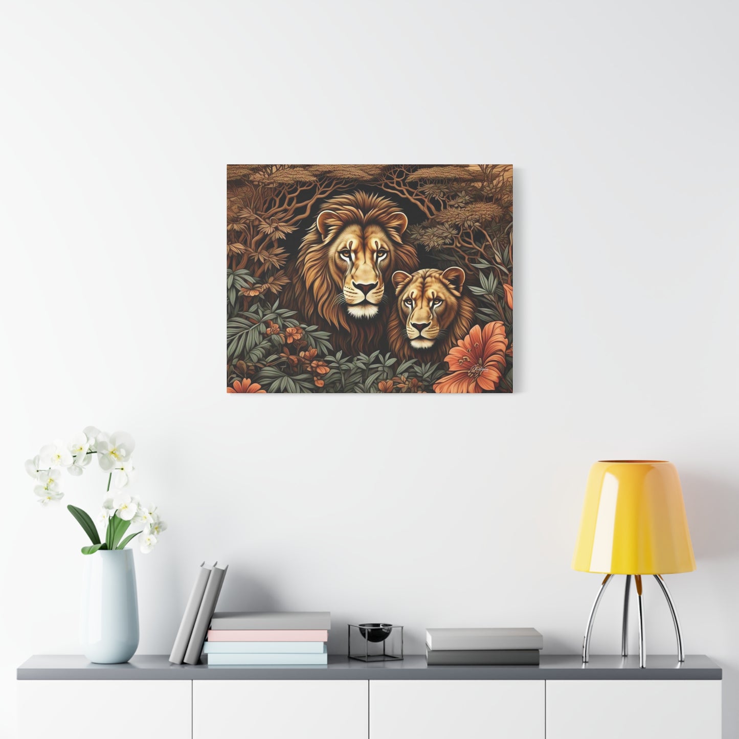 Majestic Lion Family Canvas Wall Art, Animal Lovers Decor, Wildlife Home Accent, Gift for Nature Enthusiasts, Meaningful Family Art