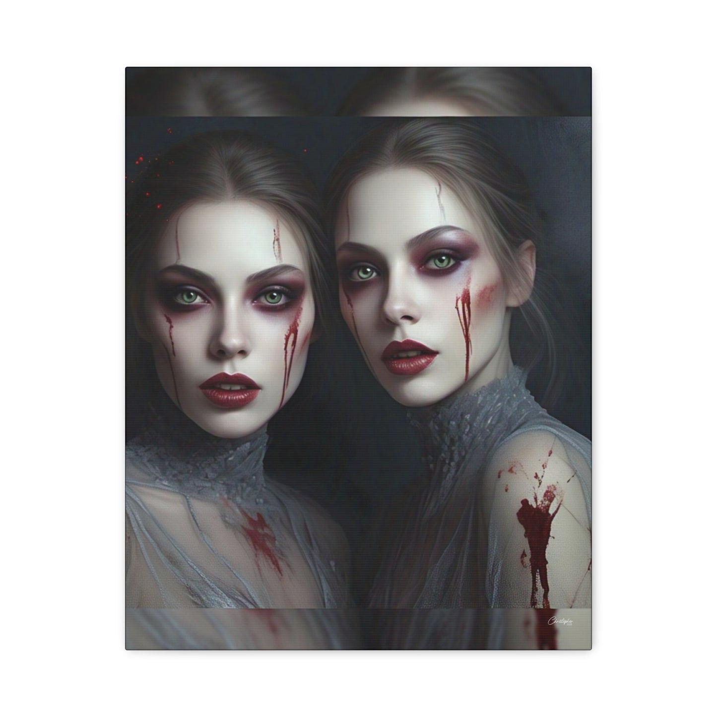 Spooky Art Canvas Print, Matte Canvas, Stretched Wall Decor, Gothic Home Decor, Halloween Art, Unique Gift