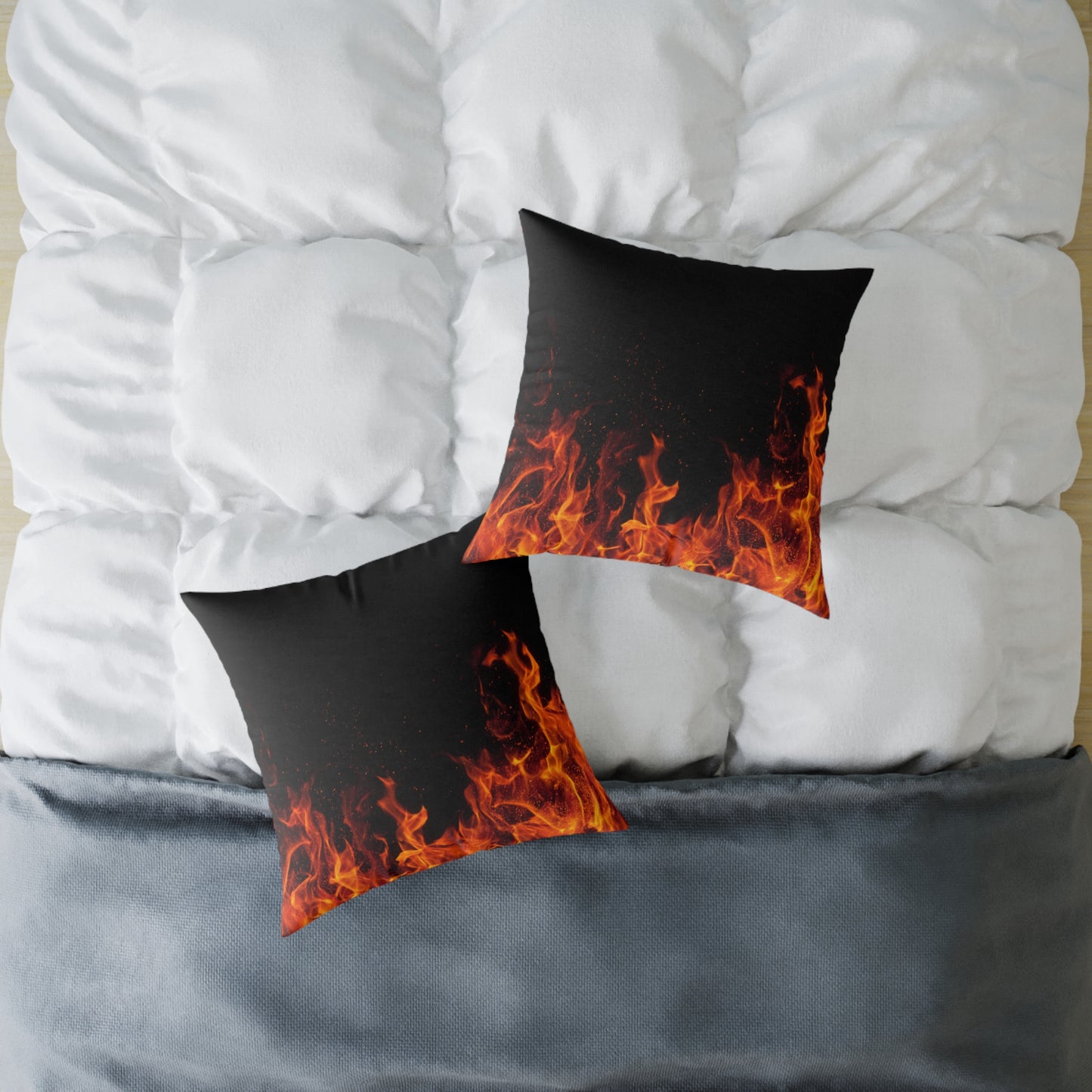 Fiery Flames Square Pillow, Decorative Throw Pillow, Cozy Living Room Accent, Unique Gift, Home Decor for Fire Lovers