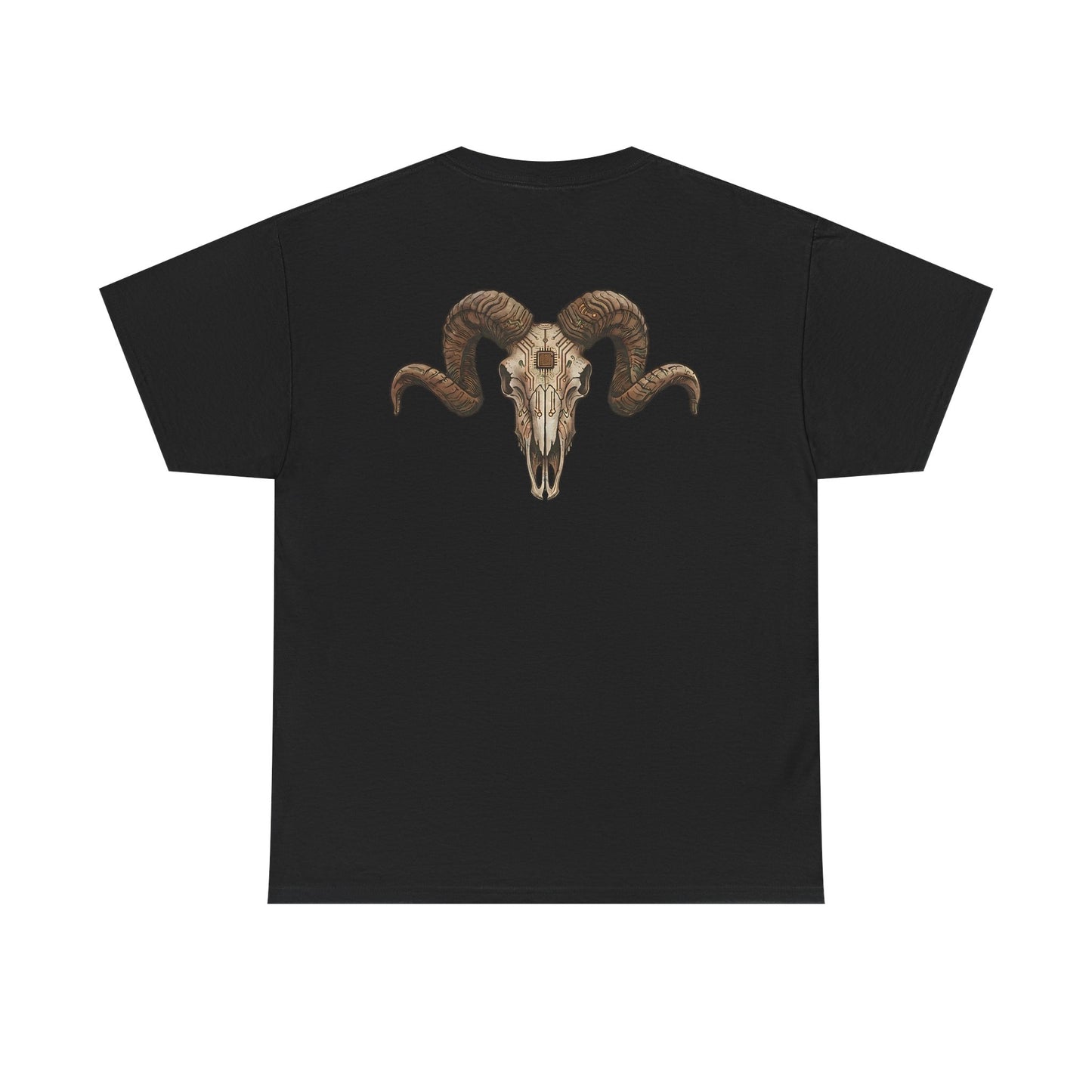 Ram Skull Graphic Tee Double Sided no background on the Back — Christmas Valley, Oregon Vintage Western T-Shirt