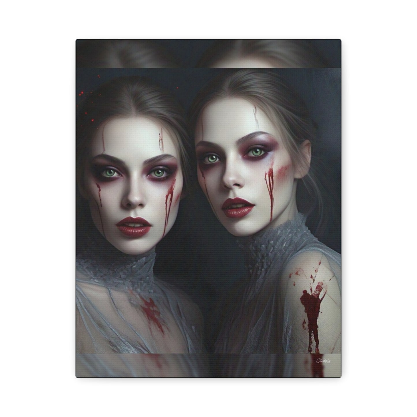 Spooky Art Canvas Print, Matte Canvas, Stretched Wall Decor, Gothic Home Decor, Halloween Art, Unique Gift