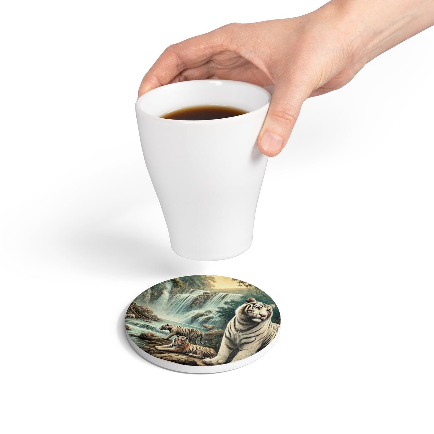 Majestic Tiger Ceramic Coaster - Wildlife Decor for Nature Lovers