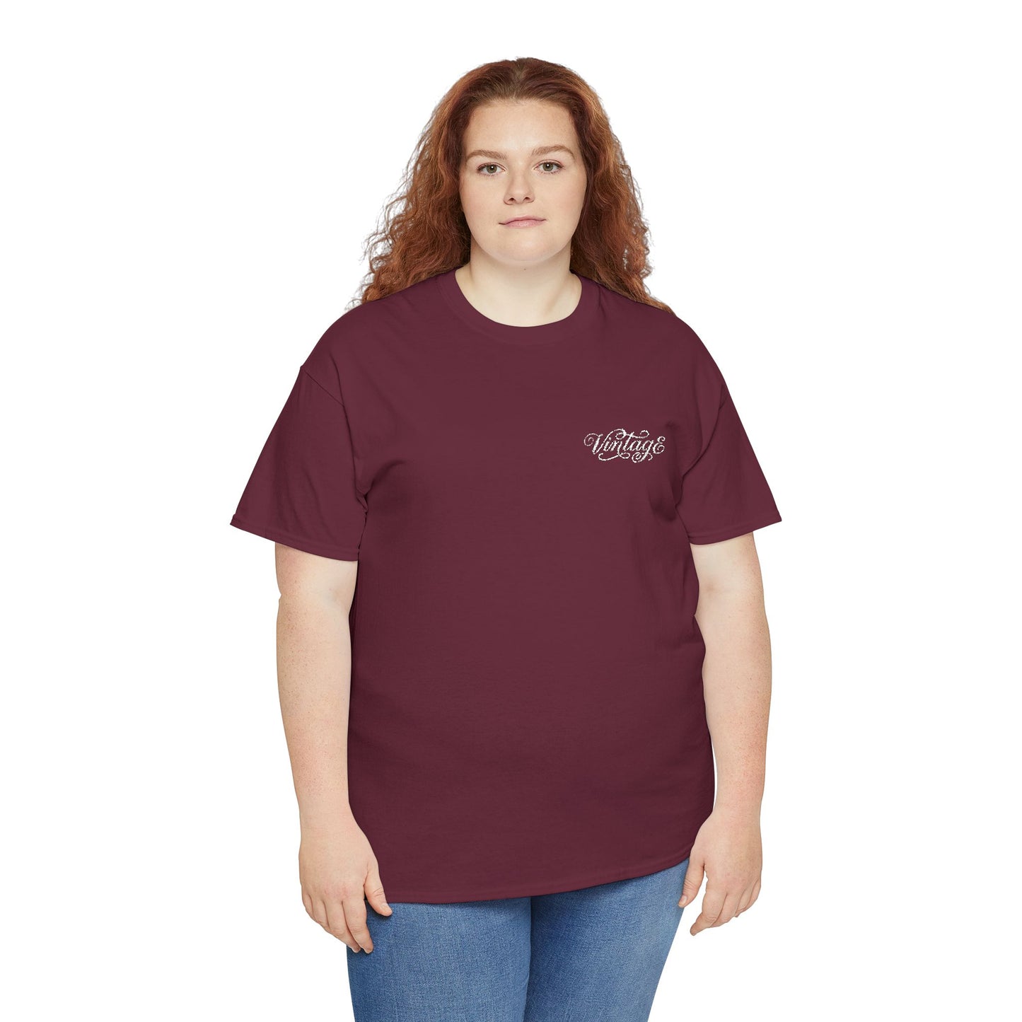 T-Shirt — Vintage in White Chest Logo Tee