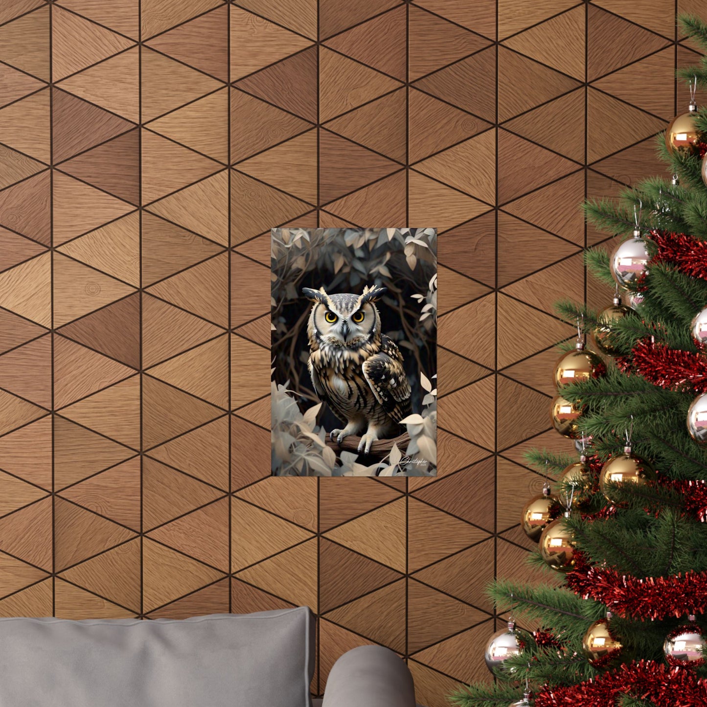 Majestic Owl Matte Vertical Poster - Nature Wall Art for Home Decor