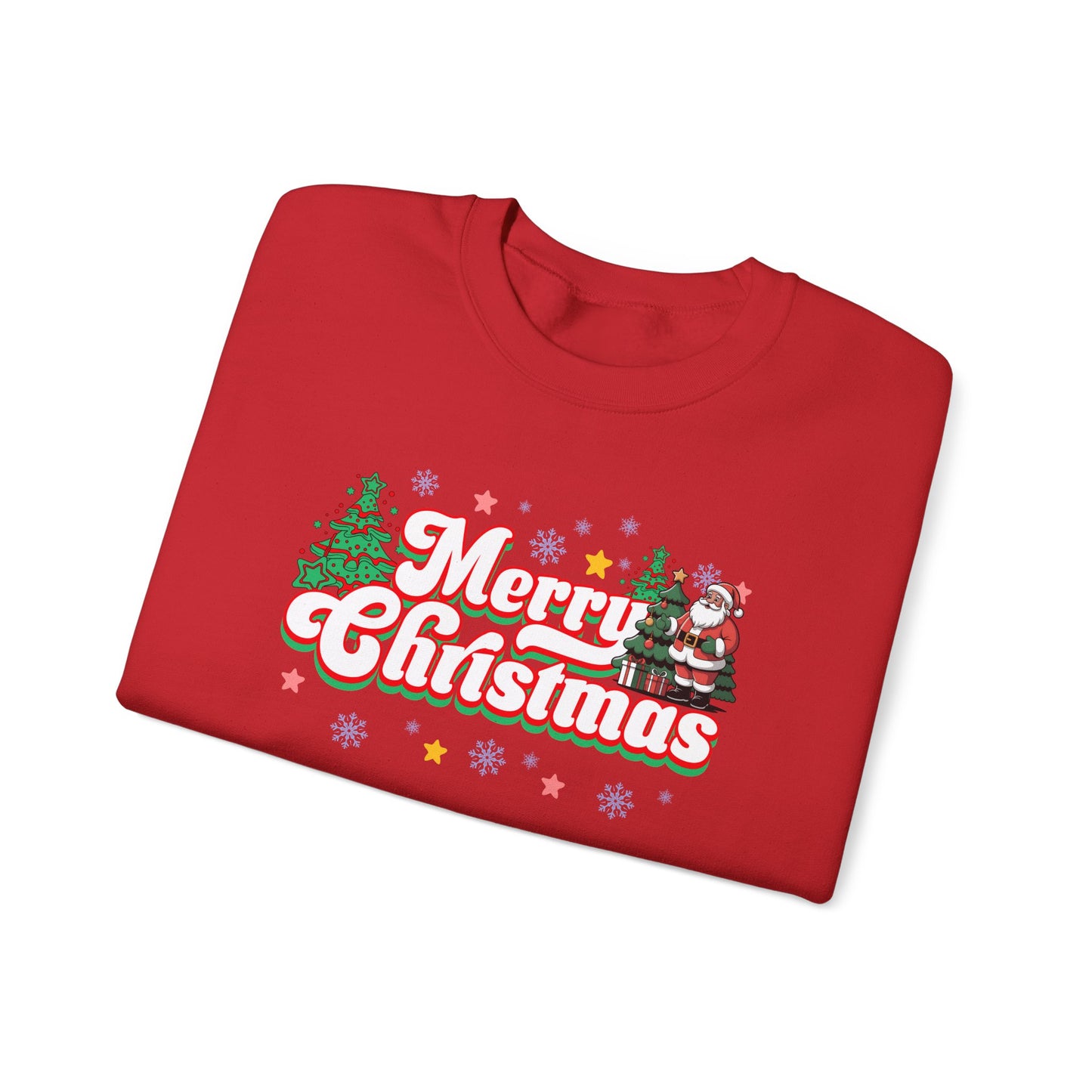 Merry Christmas Crewneck Sweatshirt — Festive Holiday Graphic Sweatshirt