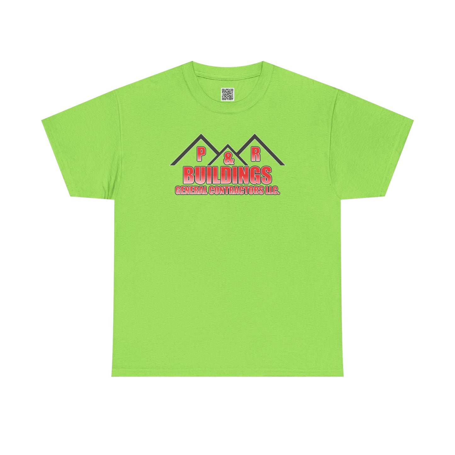 P&R BUILDINGS Logo Tee — Built Kings Contractor T‑Shirt (Phone & License Info on Back)