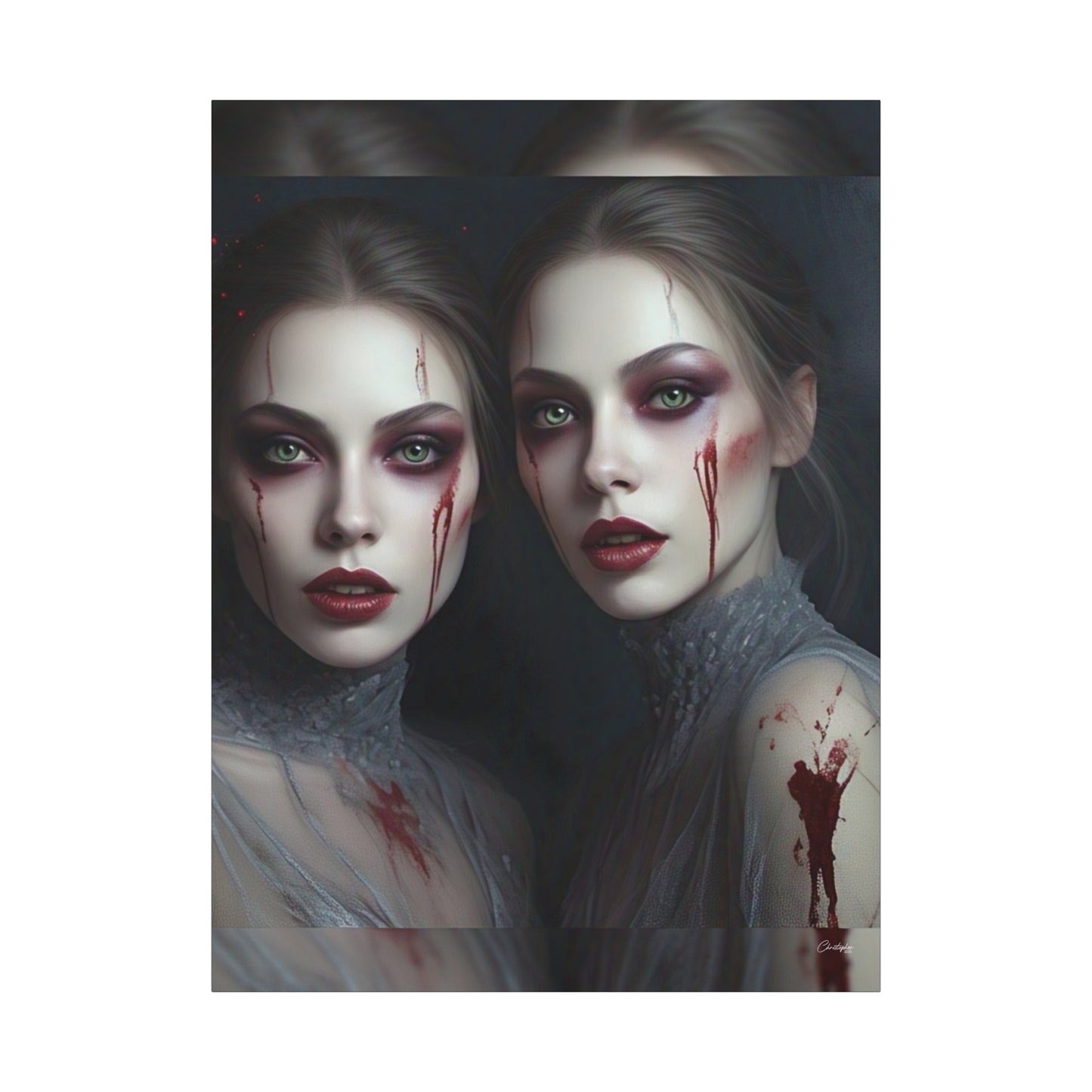 Spooky Art Canvas Print, Matte Canvas, Stretched Wall Decor, Gothic Home Decor, Halloween Art, Unique Gift