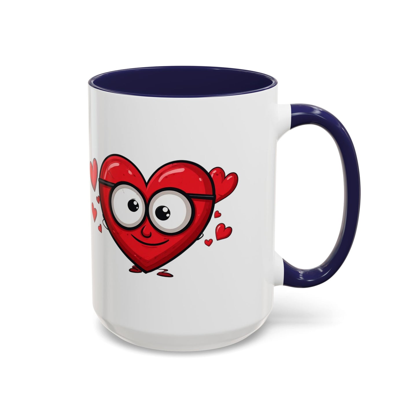 Cute Cartoon Heart Coffee Mug — Valentine Love Accent Mug (11/15oz)