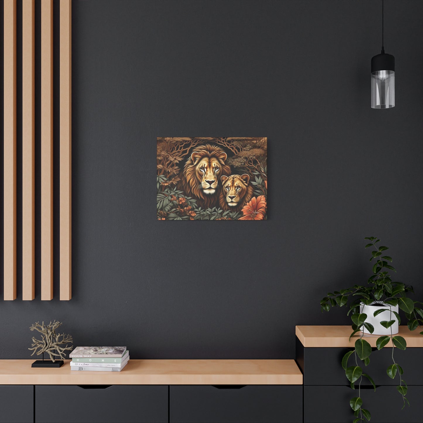 Majestic Lion Family Canvas Wall Art, Animal Lovers Decor, Wildlife Home Accent, Gift for Nature Enthusiasts, Meaningful Family Art