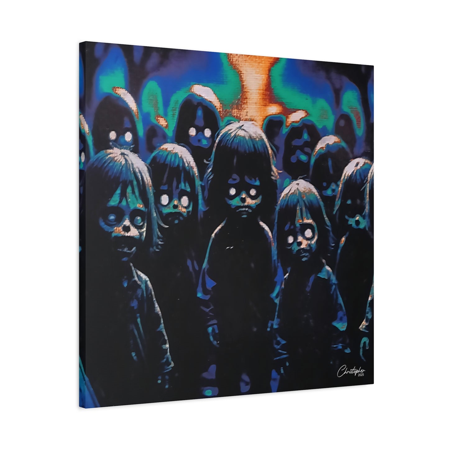 Original Laser Engraved Art, Full Wrapped Edges, Matte Canvas, Stretched, 1.25"