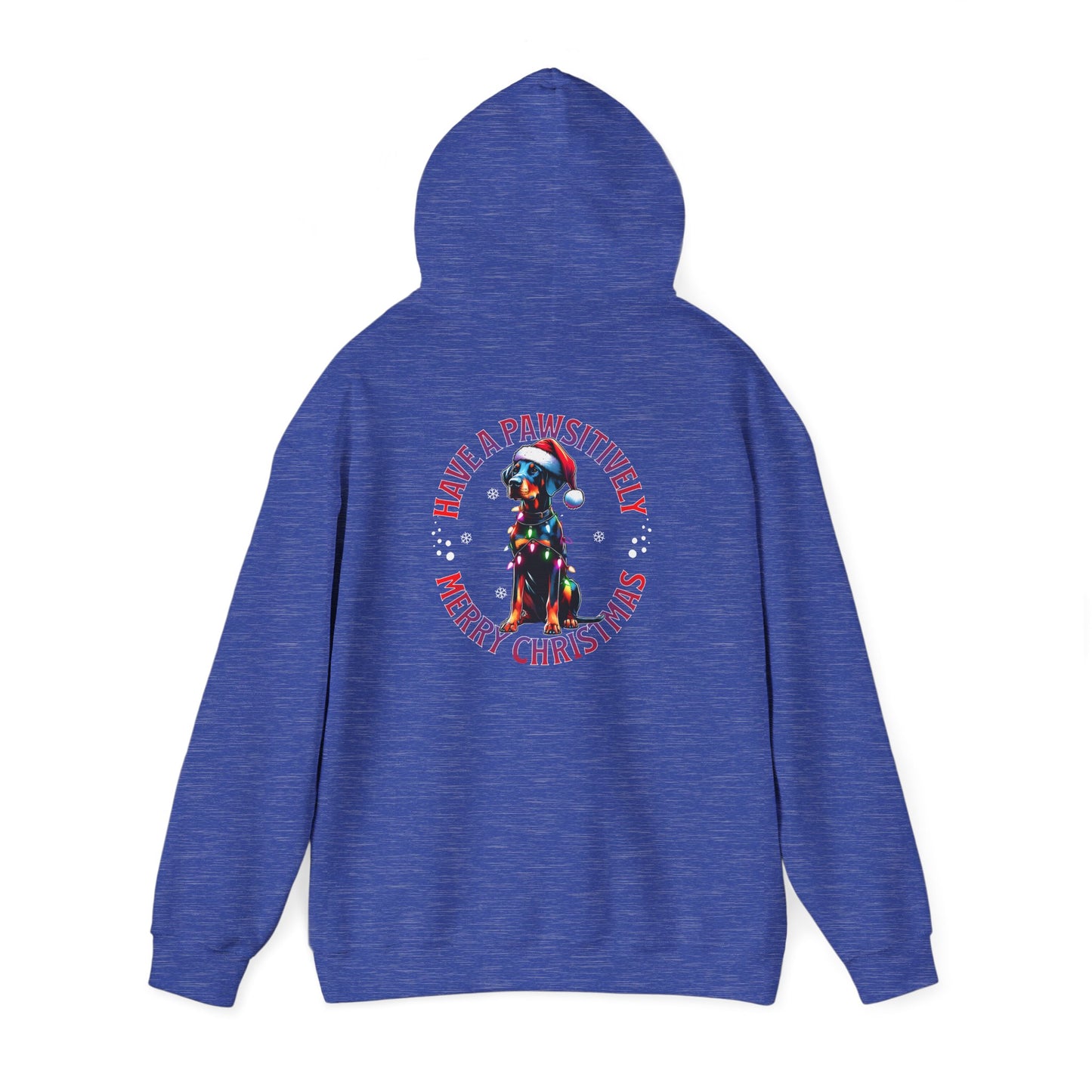 Christmas Pack Dobie Hoodie — “Have a Pawsitively Merry Christmas” Festive Dog Sweatshirt