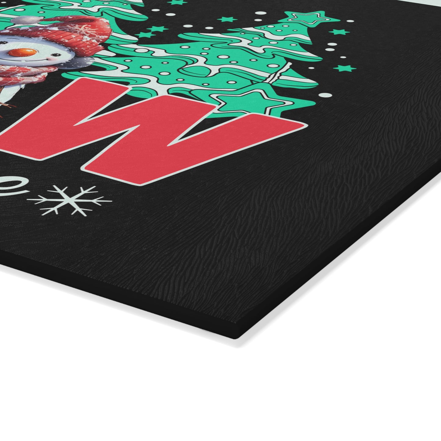 Glass Cutting Board - 'Let It Snow Somewhere Else' Funny Snowman Holiday Cutting Board