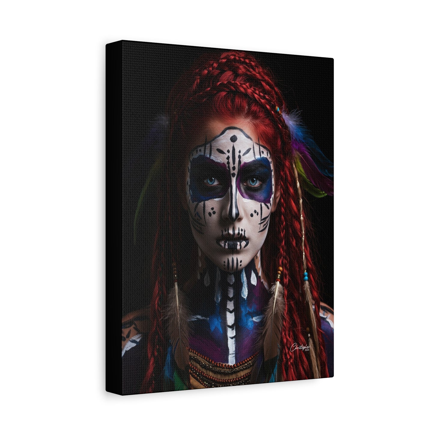 Colorful Tribal Art Canvas Print - Bohemian Home Decor