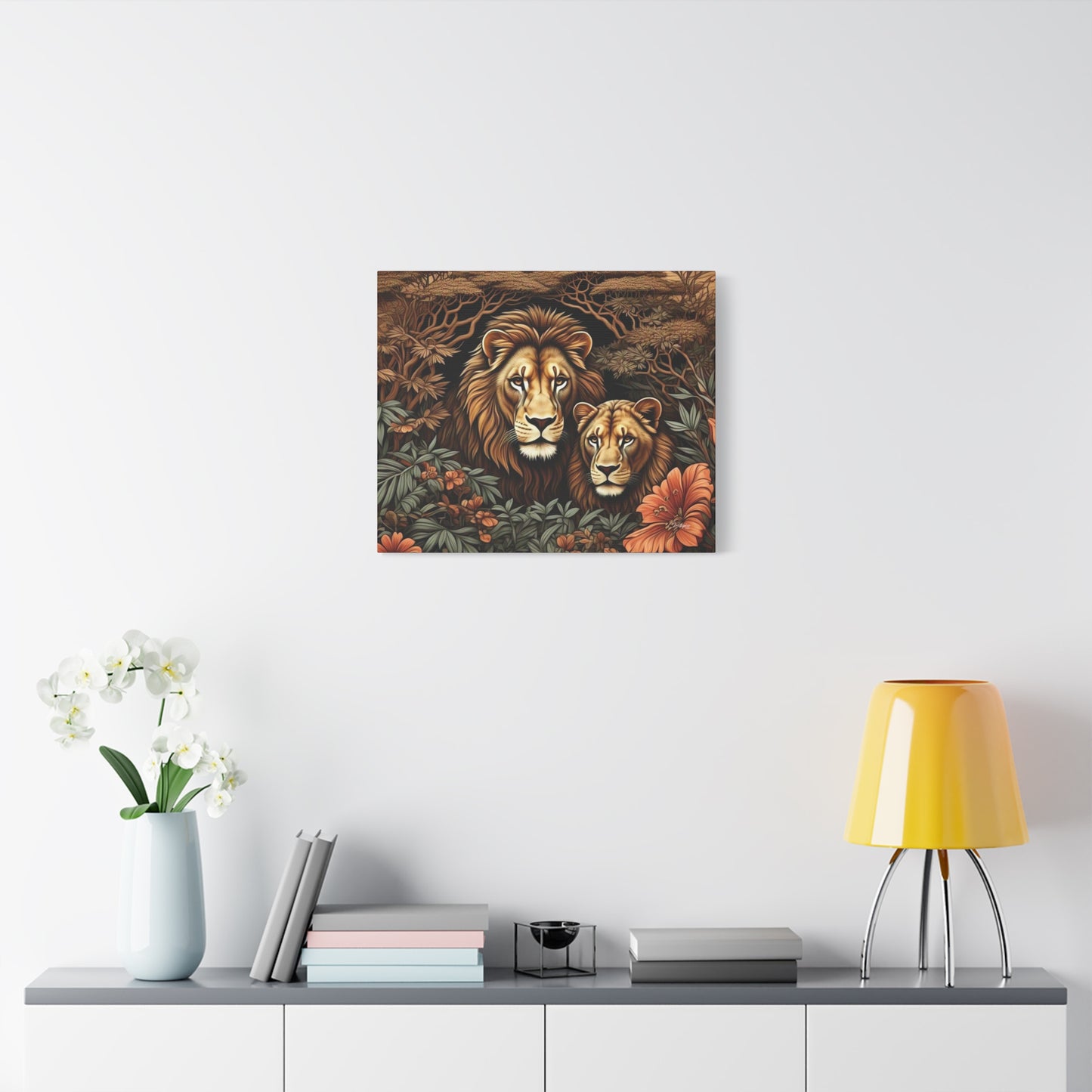 Majestic Lion Family Canvas Wall Art, Animal Lovers Decor, Wildlife Home Accent, Gift for Nature Enthusiasts, Meaningful Family Art
