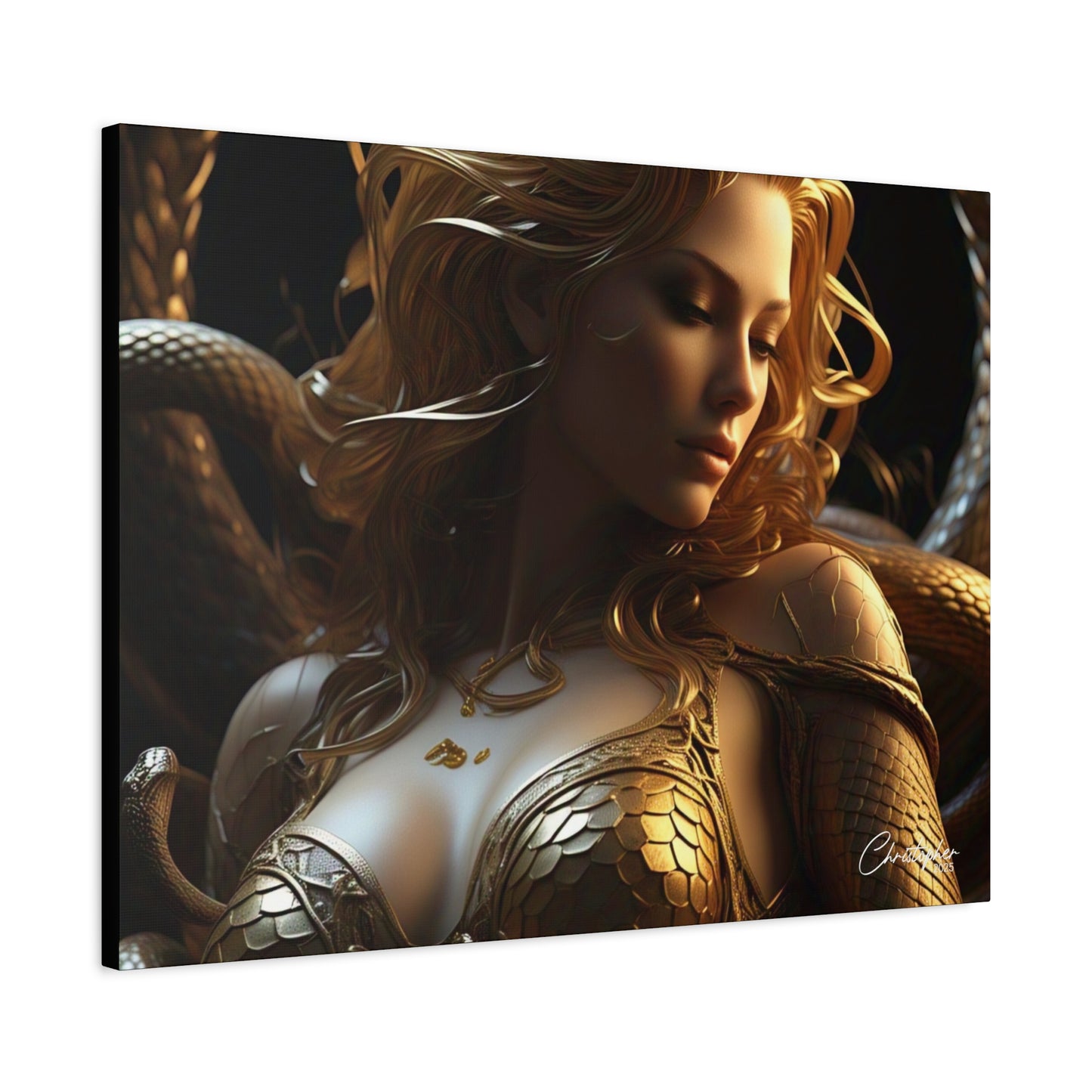 Fantasy Art Canvas Print - Serpent Goddess Home Decor