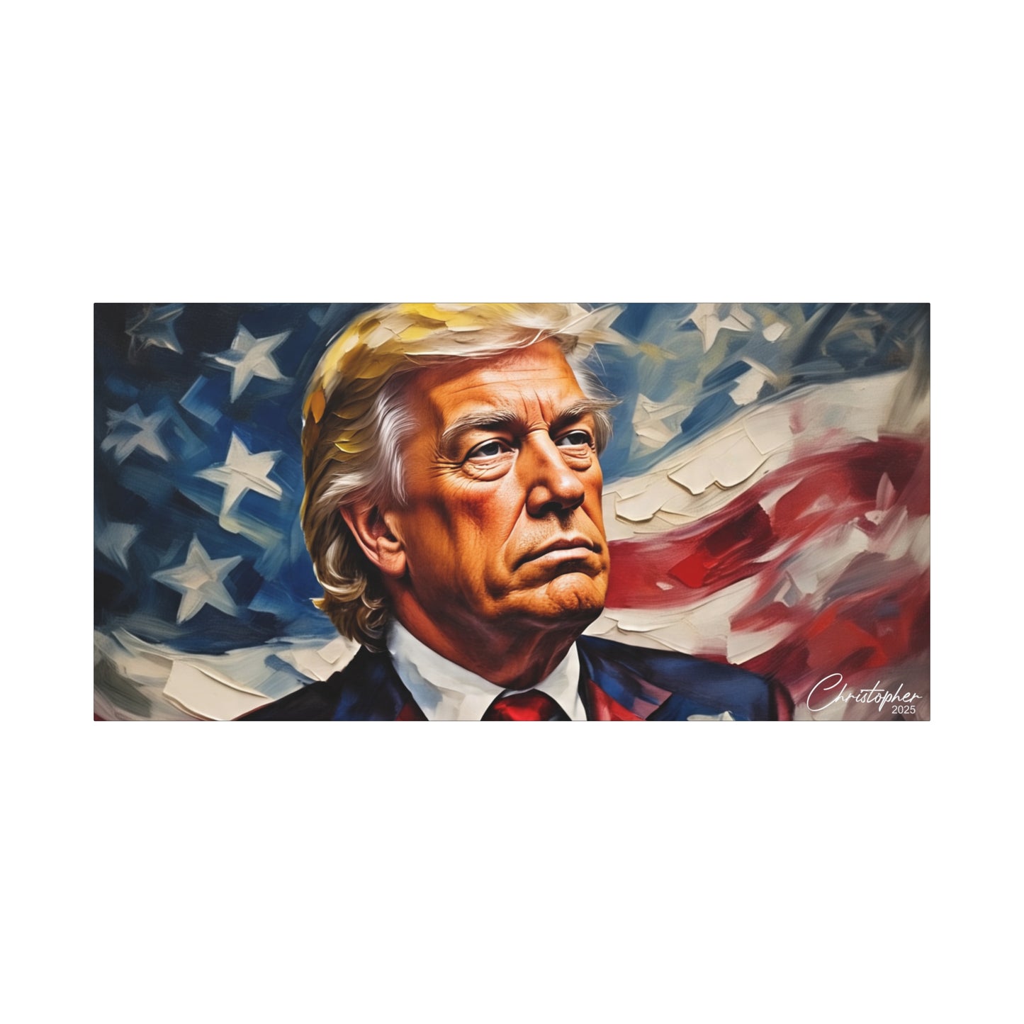 Patriotic Canvas Art, Stretched Wall Decor, Home Office, Gifts for Republicans, Political Enthusiasts, Americana Artwork