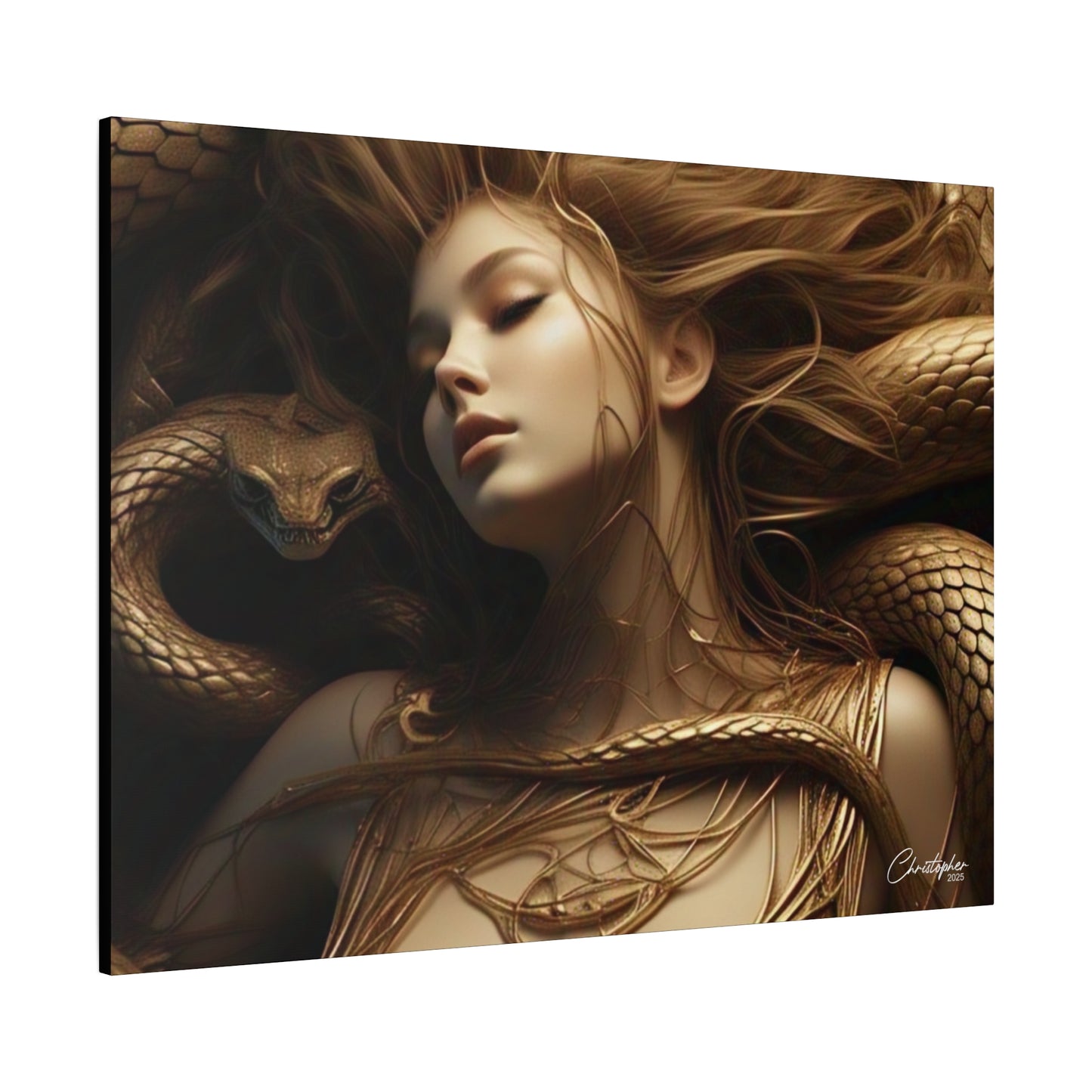 Goddess of Serpents Canvas Art - Stretched Matte Wall Decor