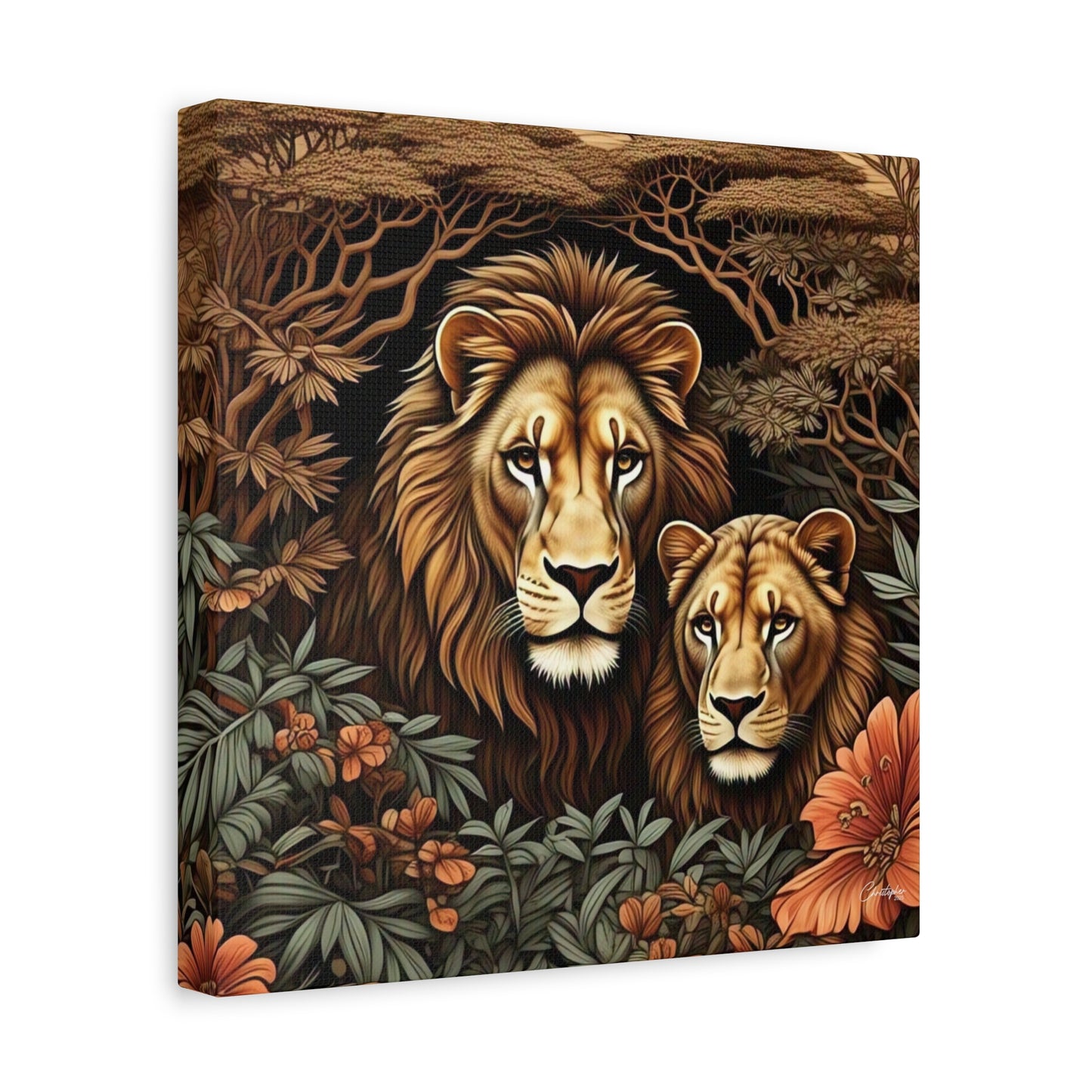 Majestic Lion Family Canvas Wall Art, Animal Lovers Decor, Wildlife Home Accent, Gift for Nature Enthusiasts, Meaningful Family Art