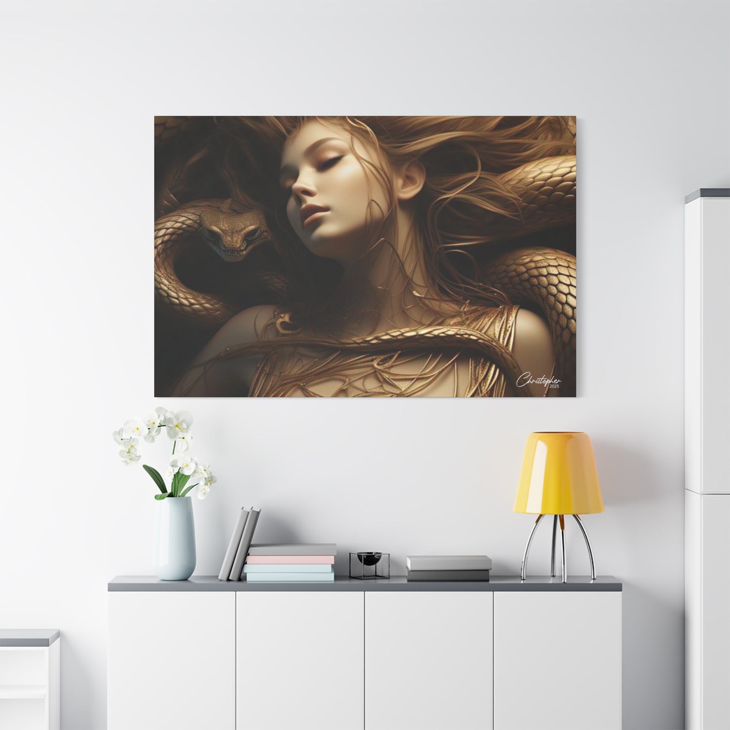 Goddess of Serpents Canvas Art - Stretched Matte Wall Decor