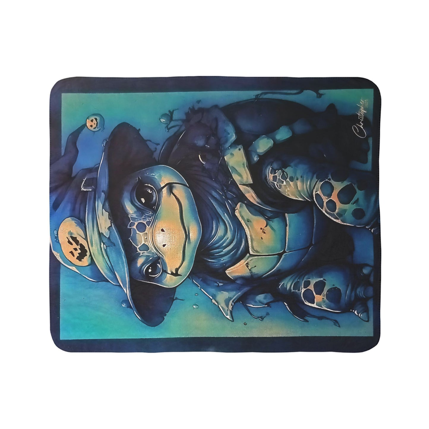 Original Laser Engraved Art ,Fleece Sherpa Blanket