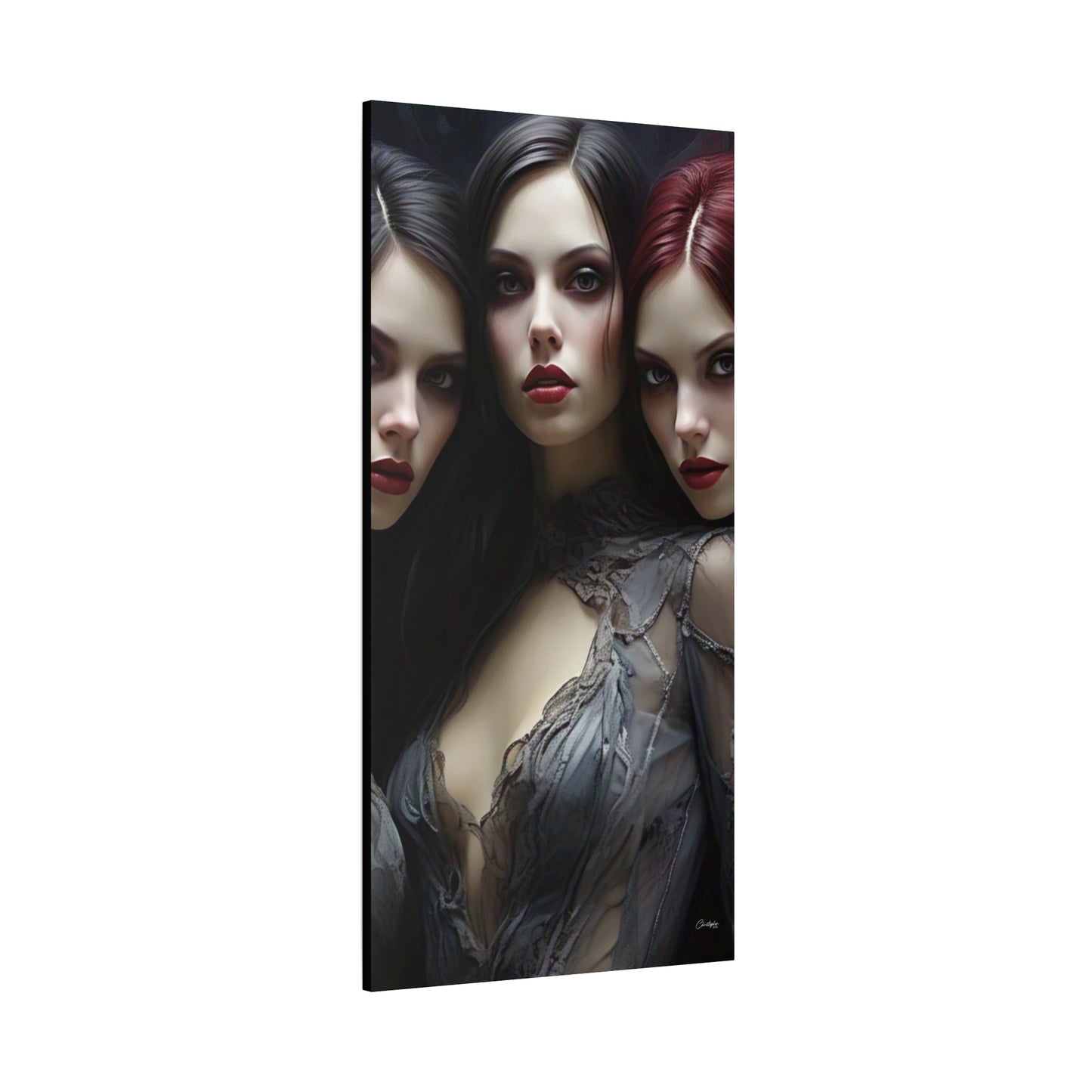 Gothic Wall Art Canvas, Fantasy Home Decor, Unique Gift for Halloween, Witchy Vibe Art, Dark Aesthetic Room Decor