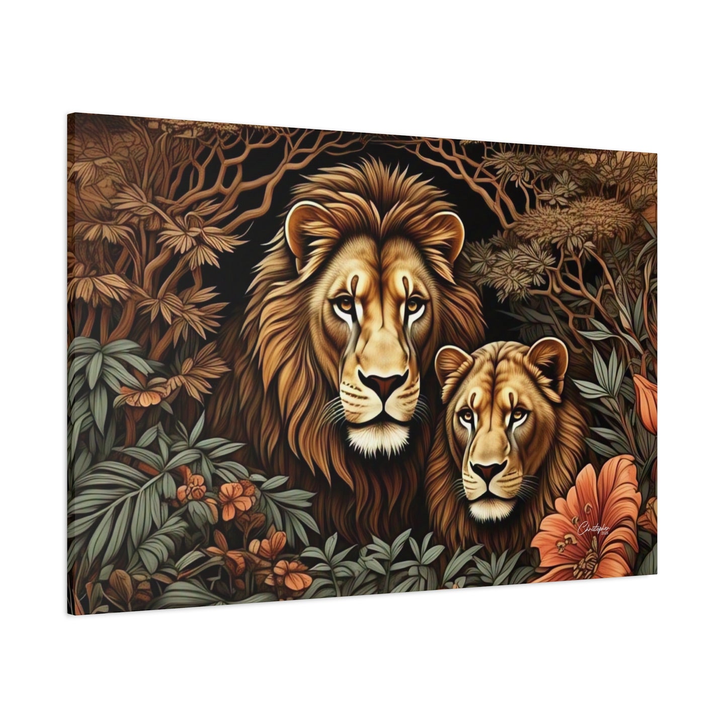 Majestic Lion Family Canvas Wall Art, Animal Lovers Decor, Wildlife Home Accent, Gift for Nature Enthusiasts, Meaningful Family Art