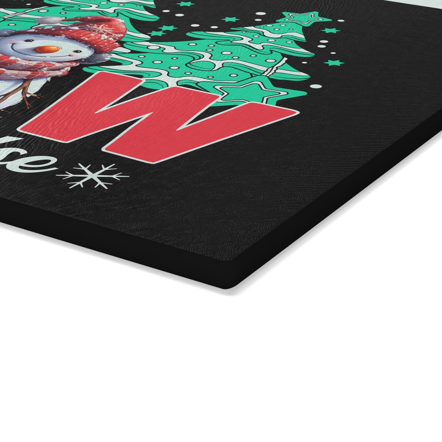 Glass Cutting Board - 'Let It Snow Somewhere Else' Funny Snowman Holiday Cutting Board