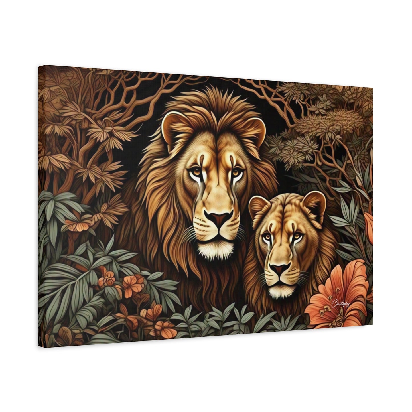 Majestic Lion Family Canvas Wall Art, Animal Lovers Decor, Wildlife Home Accent, Gift for Nature Enthusiasts, Meaningful Family Art