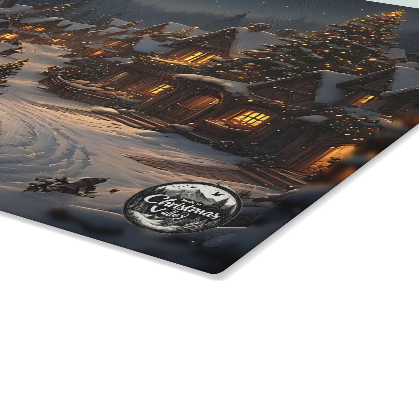 Winter Wonderland Glass Cutting Board for Holiday Cooking, Kitchen Decor, Unique Gift, Winter Home Decor, Christmas Kitchen Essentials