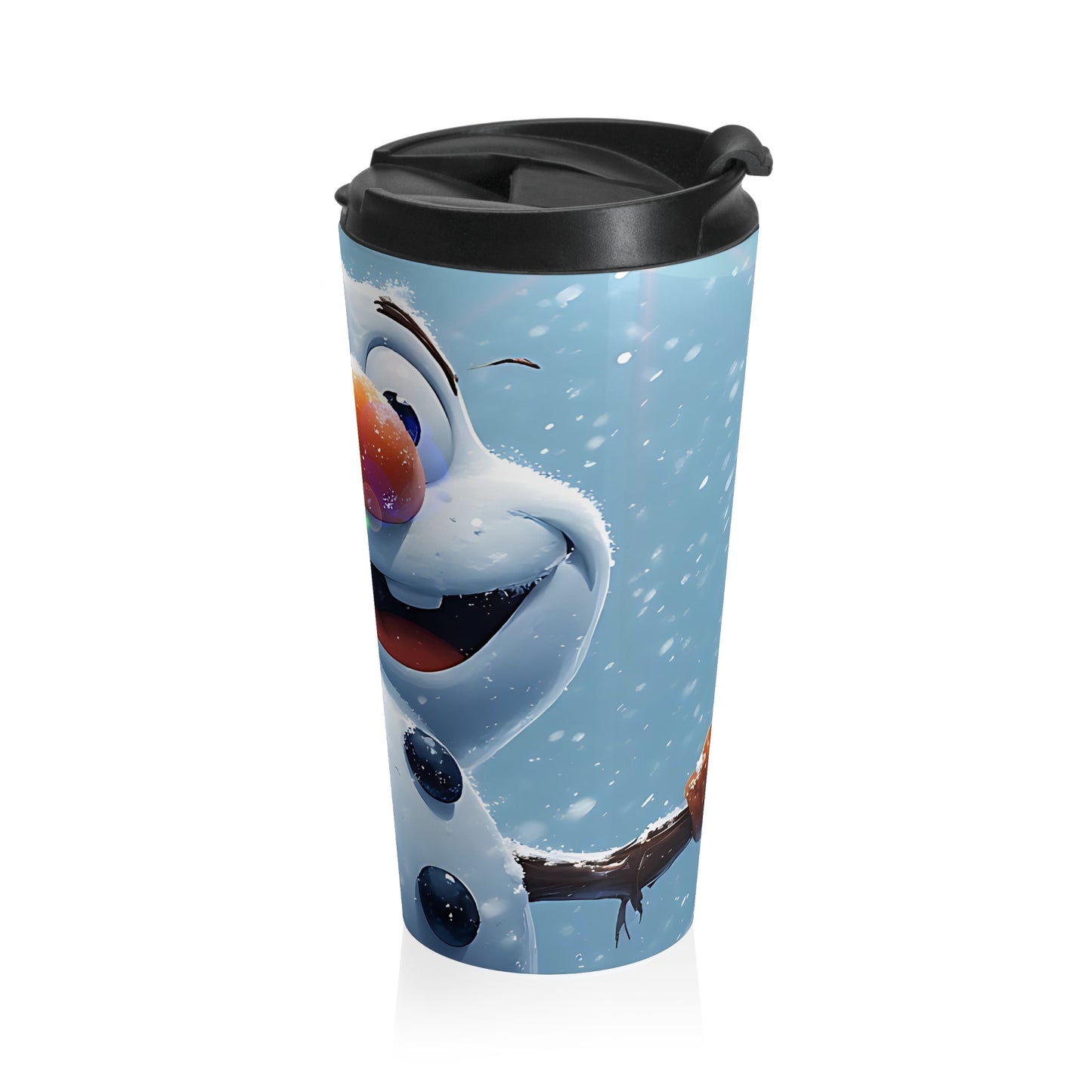 Winter Wonderland (christmas selfies) Stainless Steel Travel Mug with Whimsical Snowman Design