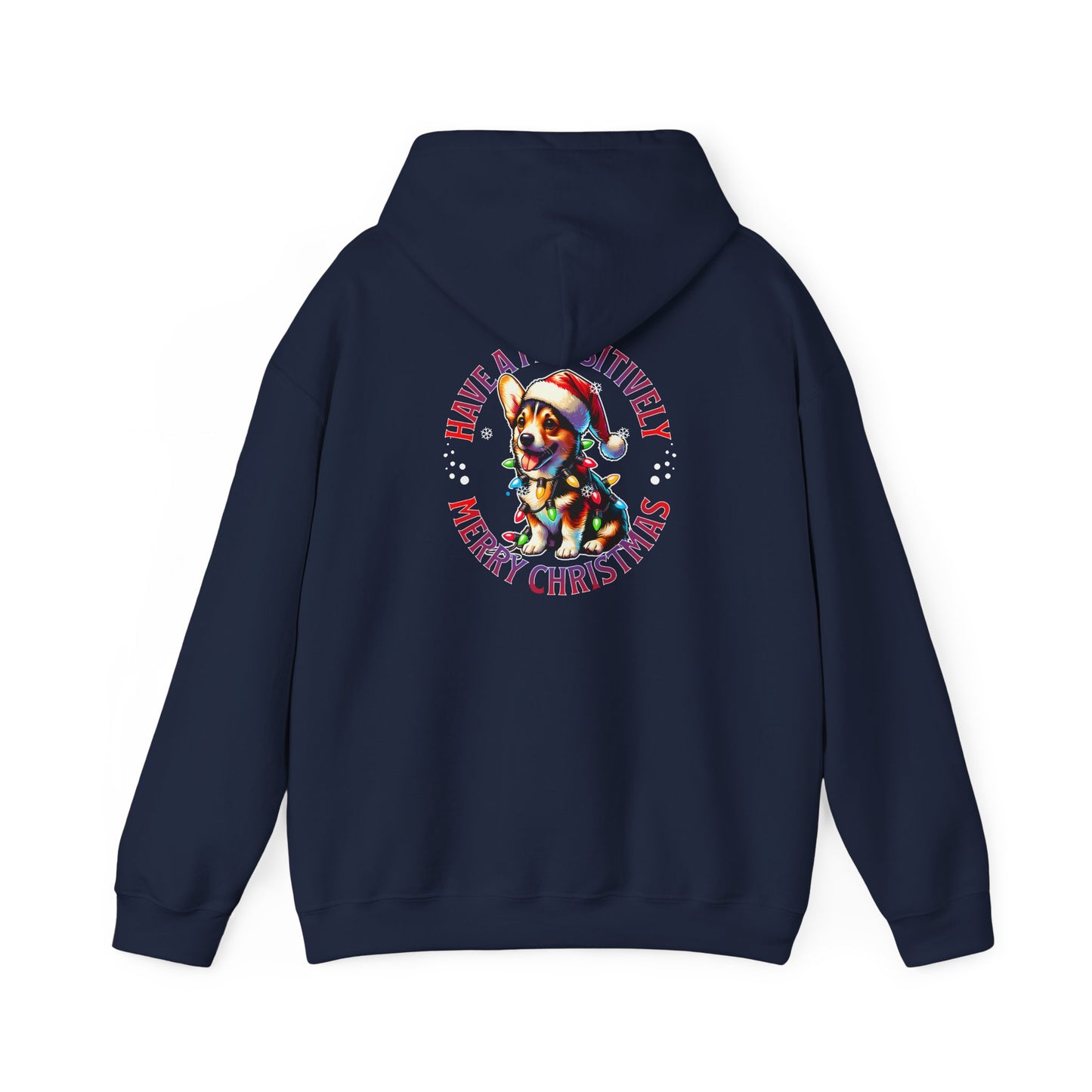 Christmas Pack Corgie Hoodie - Festive Dogs in Santa Hats "Have A Paw-sitively Merry Christmas"