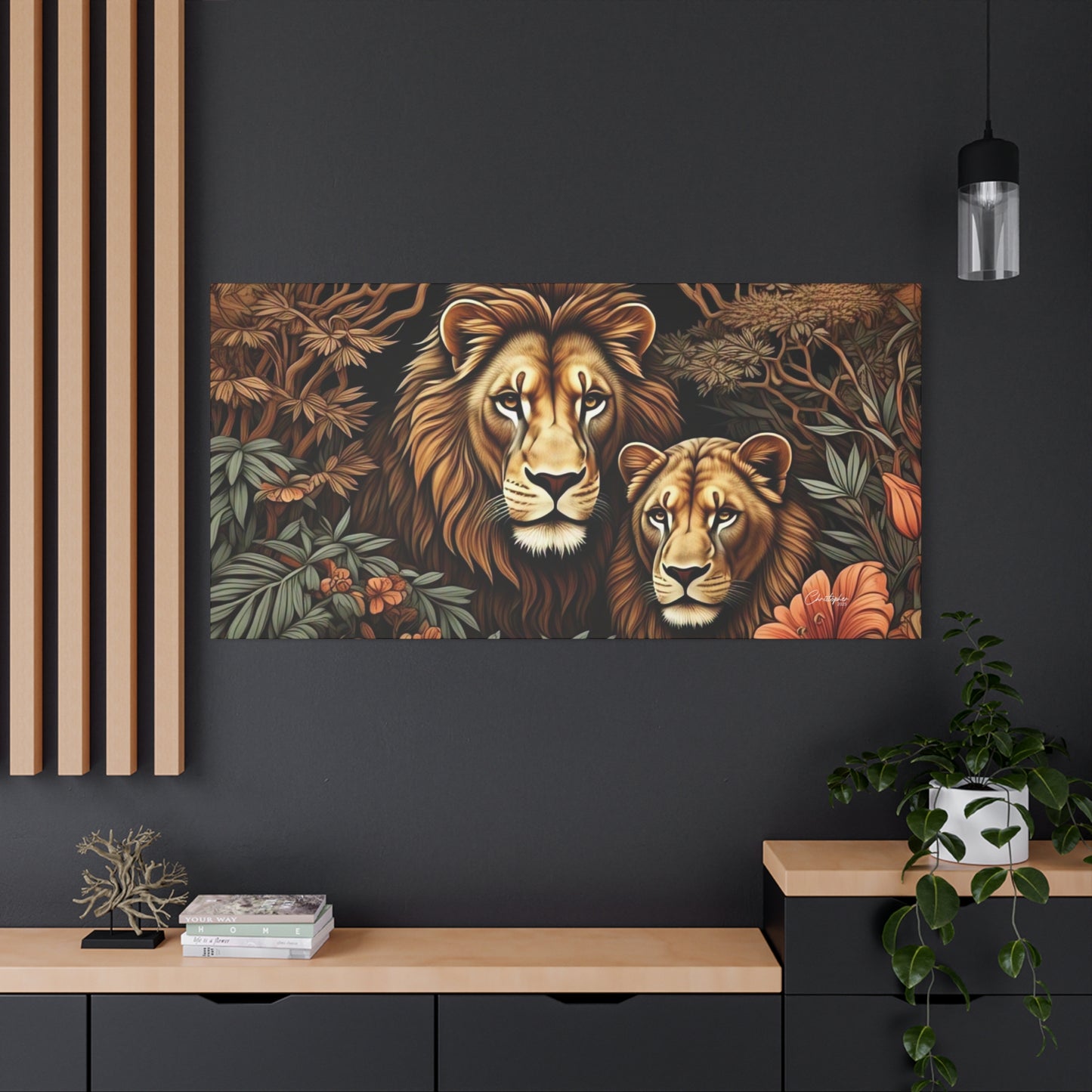 Majestic Lion Family Canvas Wall Art, Animal Lovers Decor, Wildlife Home Accent, Gift for Nature Enthusiasts, Meaningful Family Art