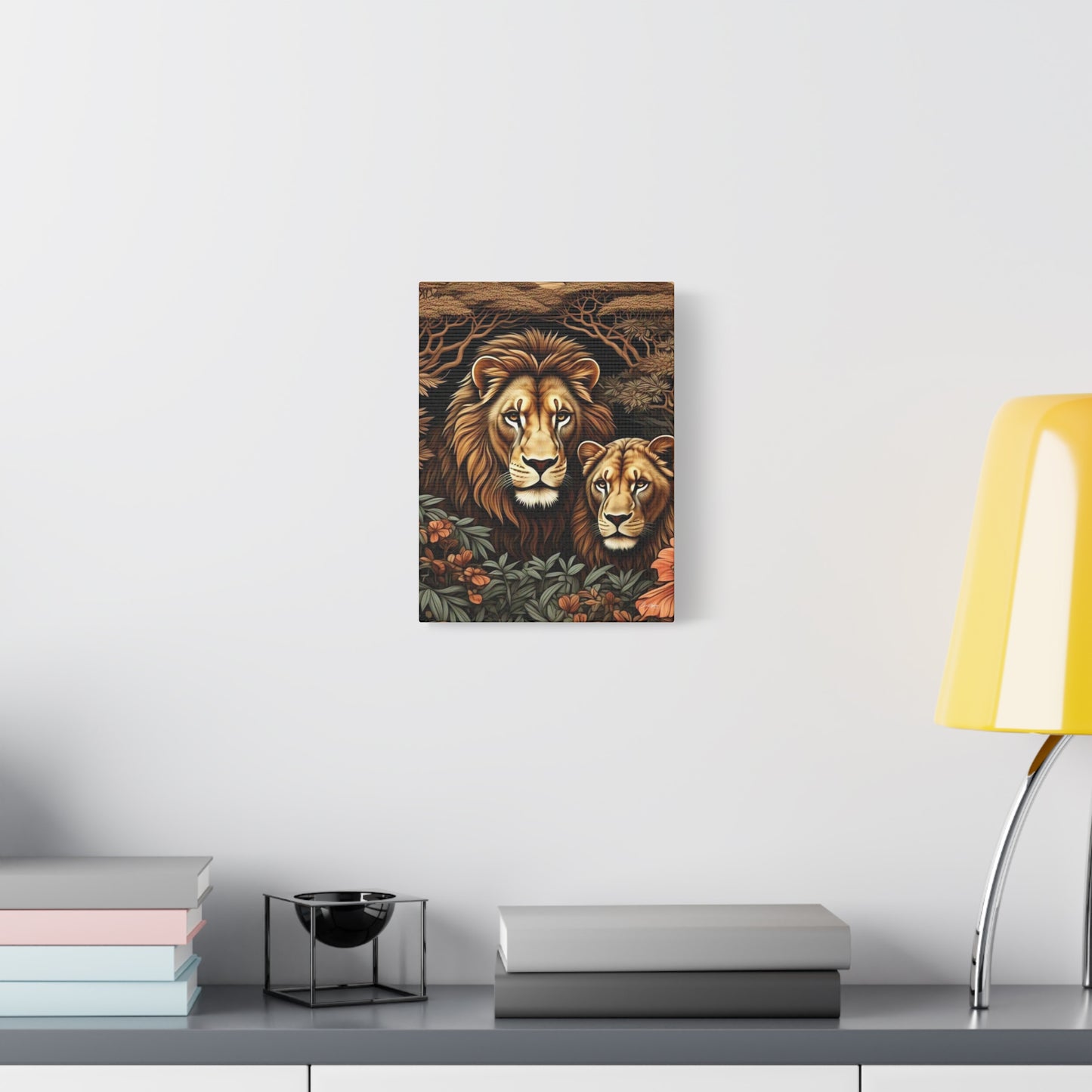 Majestic Lion Family Canvas Wall Art, Animal Lovers Decor, Wildlife Home Accent, Gift for Nature Enthusiasts, Meaningful Family Art