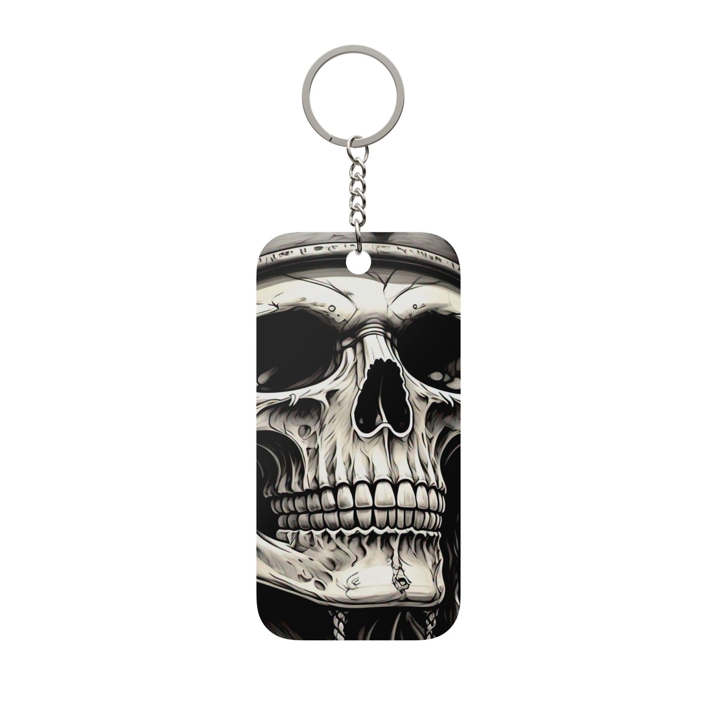 Skull Keychain Charm — Double-Sided Gothic Skull Keyring