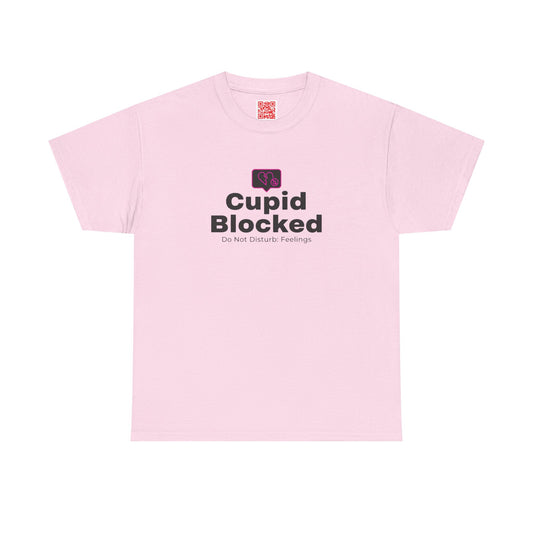 Cupid Blocked T-Shirt — Funny Anti-Valentine Graphic Tee