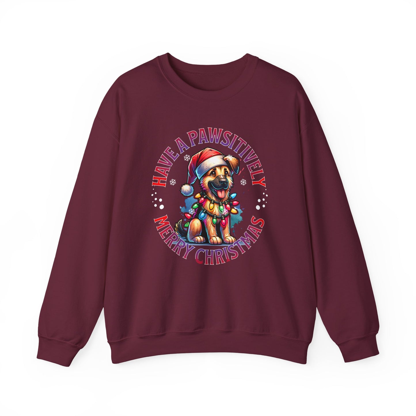 Christmas German Shepard Sweatshirt – "Have a Pawsitively Merry Christmas" Crewneck