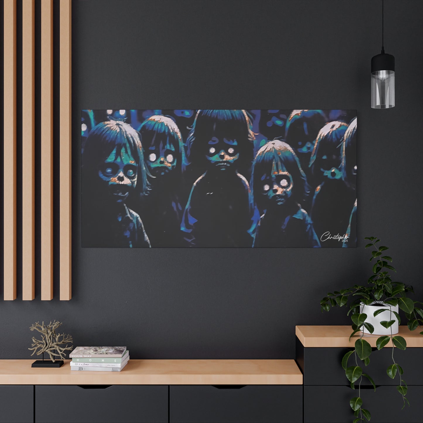 Original Laser Engraved Art, Full Wrapped Edges, Matte Canvas, Stretched, 1.25"