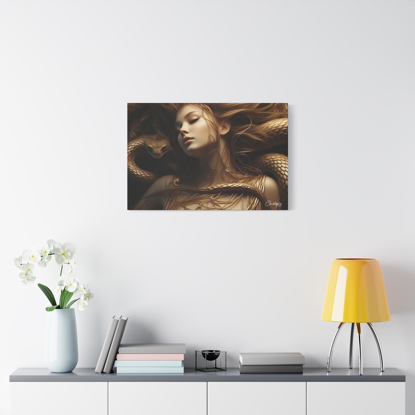 Goddess of Serpents Canvas Art - Stretched Matte Wall Decor