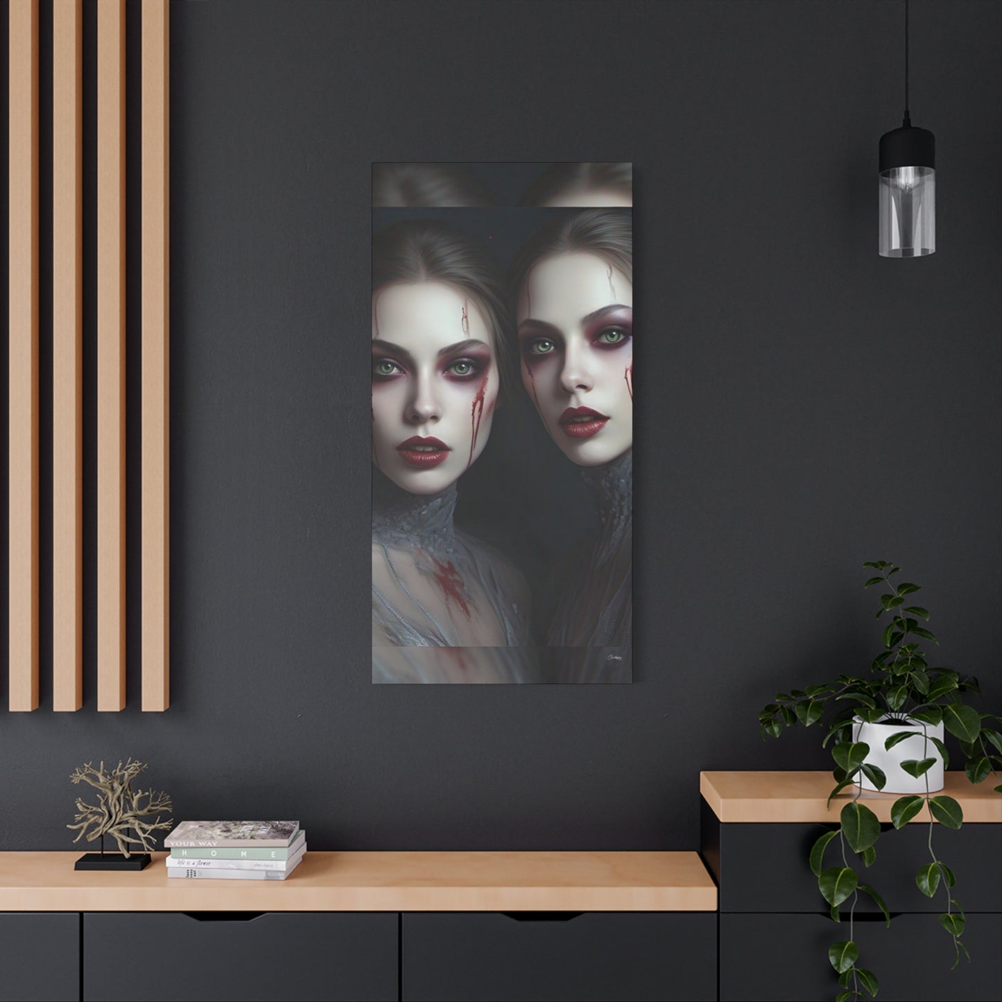 Spooky Art Canvas Print, Matte Canvas, Stretched Wall Decor, Gothic Home Decor, Halloween Art, Unique Gift