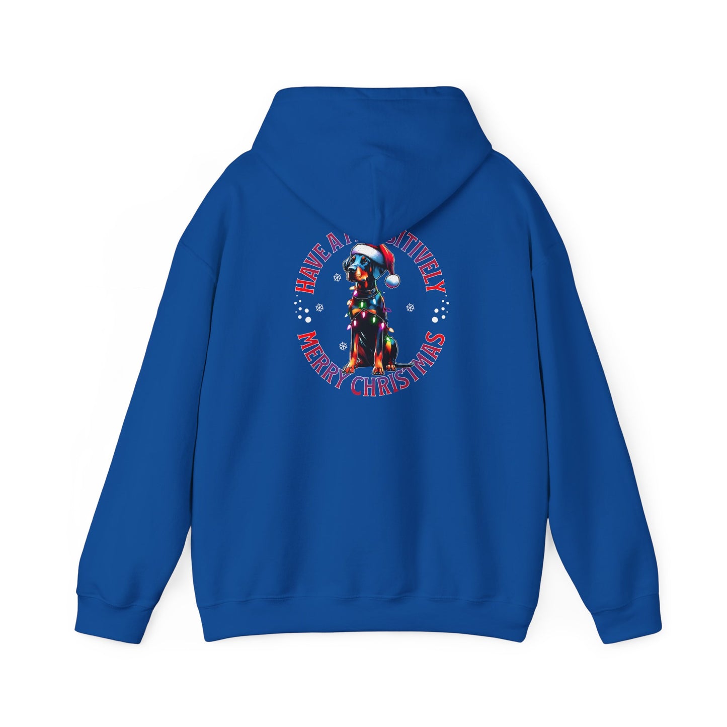 Christmas Pack Dobie Hoodie — “Have a Pawsitively Merry Christmas” Festive Dog Sweatshirt