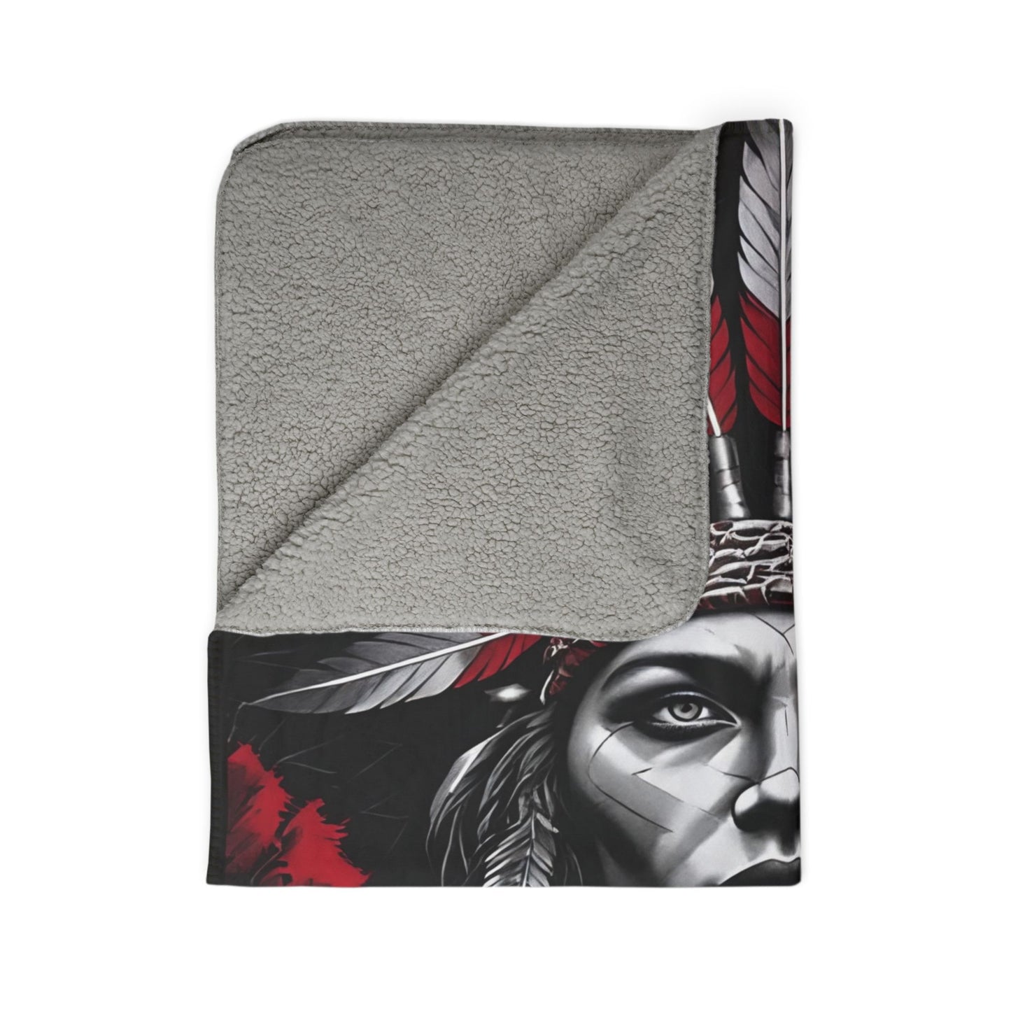 Native Chief Headdress Sherpa Blanket – Bold Tribal Fleece Throw