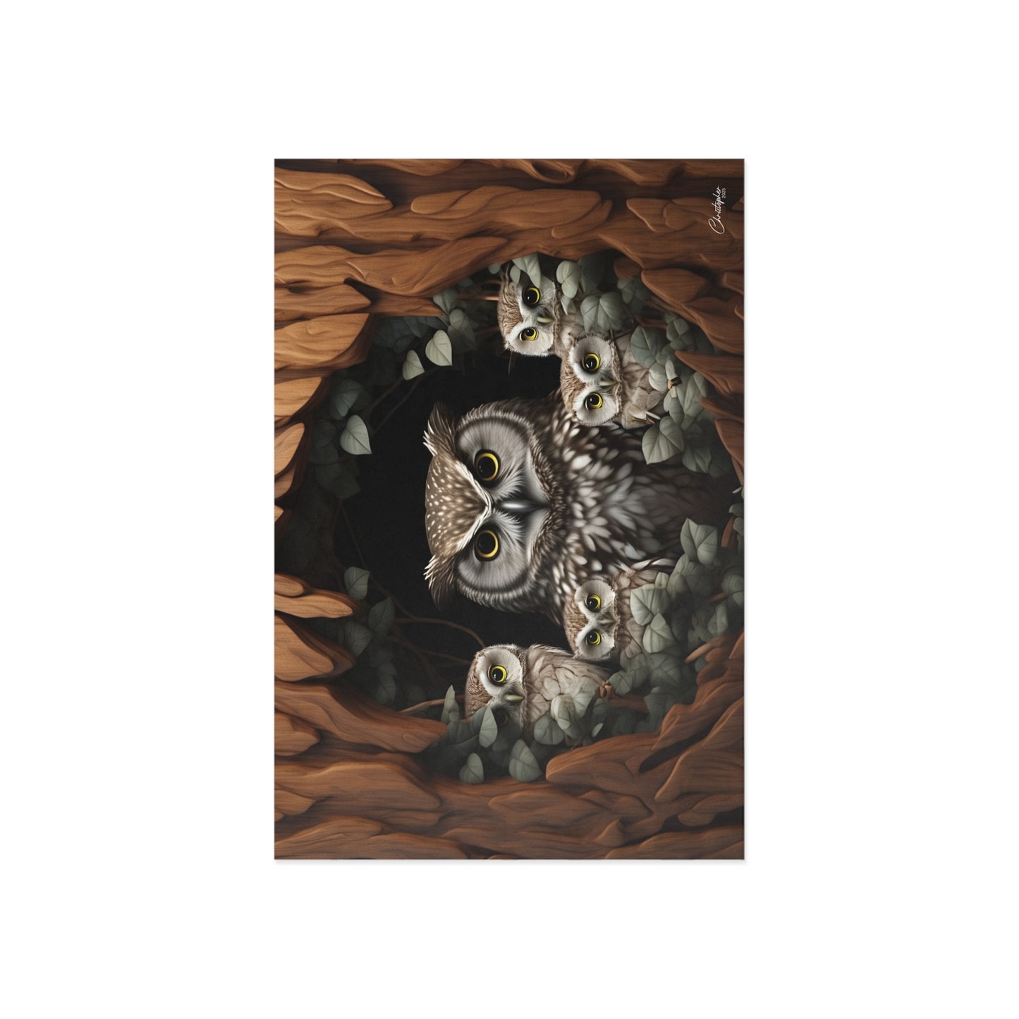 Artistic Owl Fine Art Postcards, Nature Decor, Gift for Owl Lovers, Wildlife Art, Stationery Collection