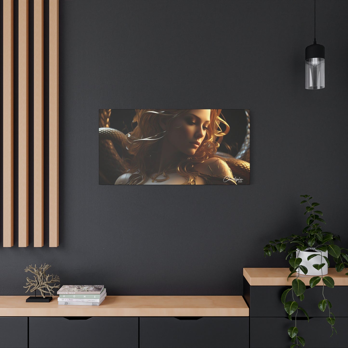 Fantasy Art Canvas Print - Serpent Goddess Home Decor